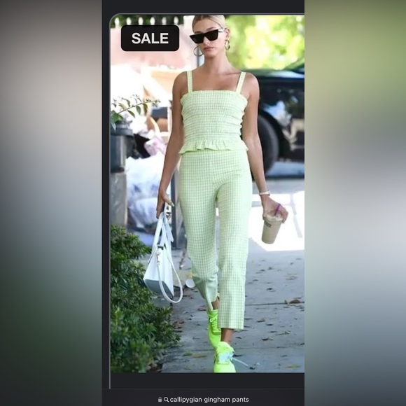 Callipygian gingham yellow trousers - Picture 8 of 8